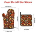 thumbnail image 2 of Cauagu Retro Coffee Print Oven Mitts and Pot Holders 4 pcs Set,Extra Thicken Long Kitchen Oven Glove Potholders BBQ Gloves-Oven Mitts and Pot Holders(11 Inch), 2 of 6