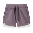 thumbnail image 4 of XIAONU Liner Workout Shorts for Men Elastic Drawstring Waist Inner Compression Layer Side Pockets Sport Bottoms, 4 of 4