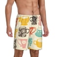 thumbnail image 2 of Easygdp Vintage Cup Men's Short Pajama Pants, Sleep Shorts, Household Pants, Casual Pants with Pockets - Medium, 2 of 9