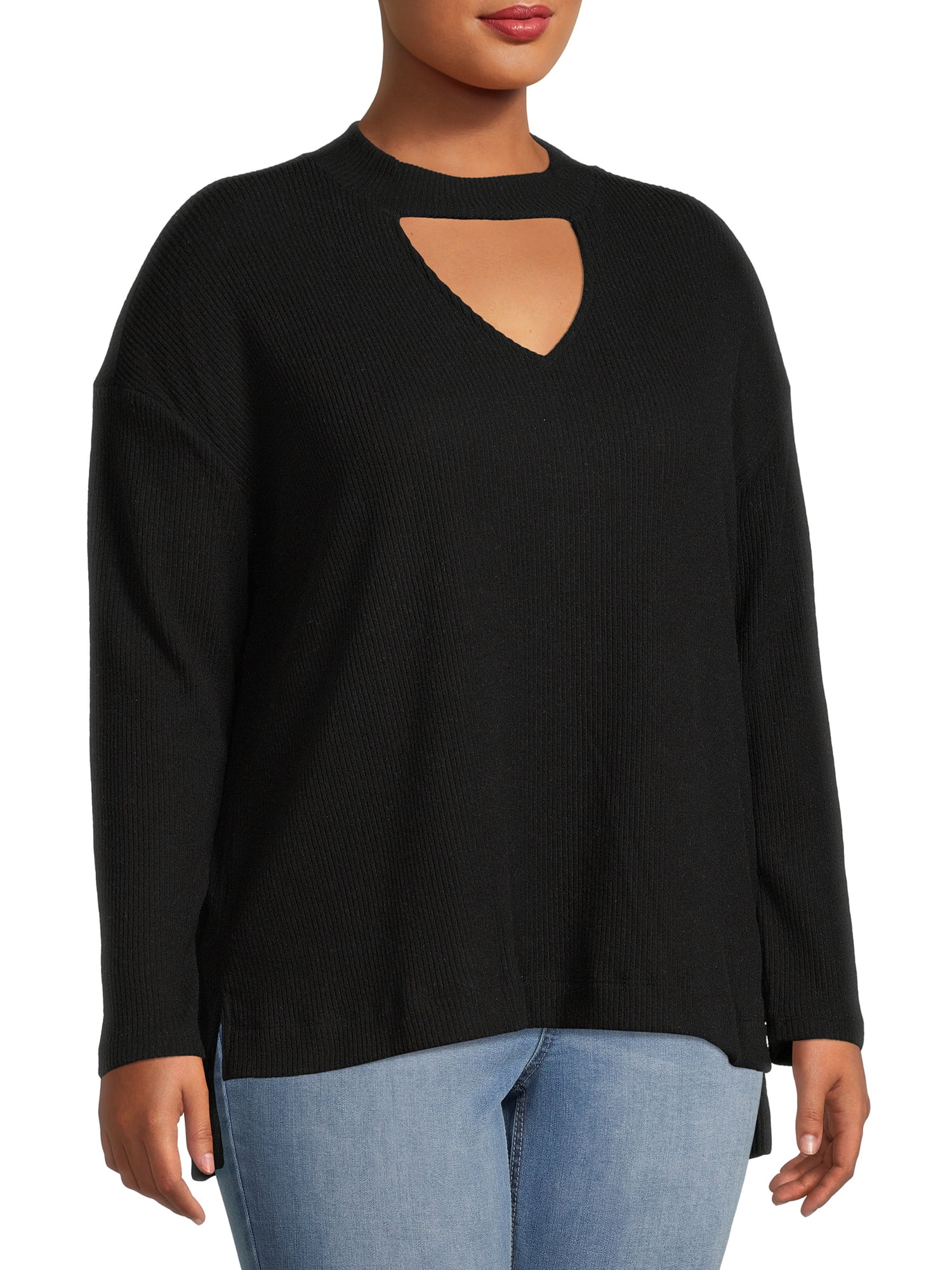 Terra & Sky Long Sleeve Polyester, Rayon & Spandex Top (Women's Plus) 1 Pack