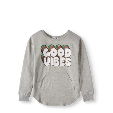 Girls Good Vibes - Good Vibes Graphic Long Sleeve Tee (Big Girls)