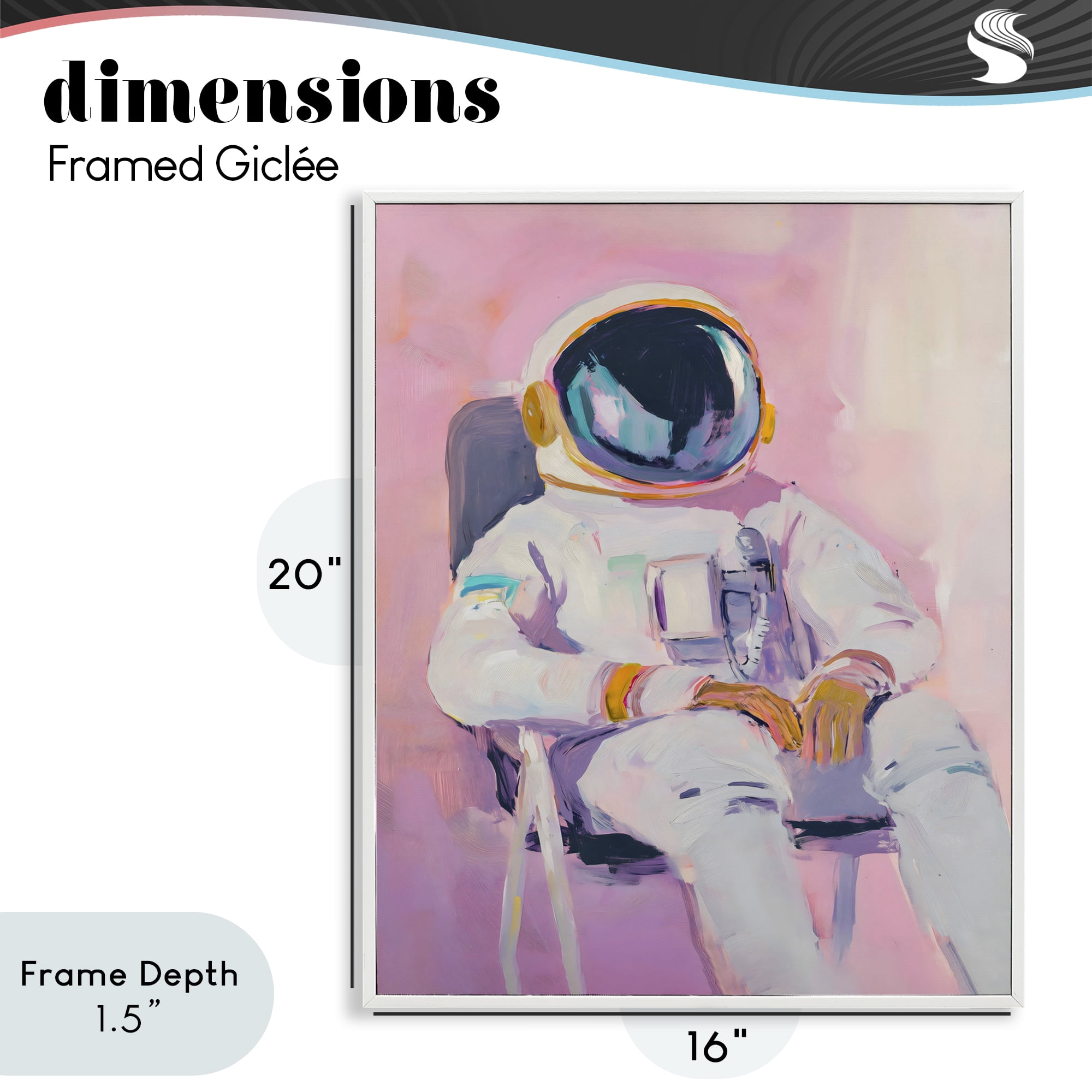 Stupell Industries Resting Astronaut on Chair White Framed Giclee Art, design by The Prints Vibe