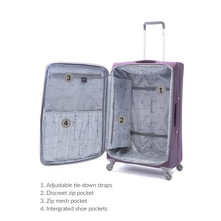 iFLY Softside Luggage Passion 20 Inch Carry-on Luggage, Purple