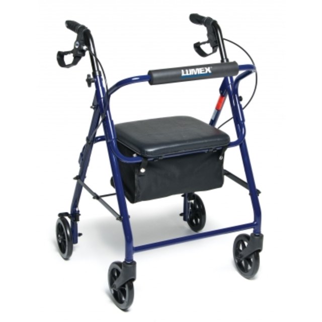 Lumex RJ4900B Walkabout Basic 4-Wheel Rollator, Blue
