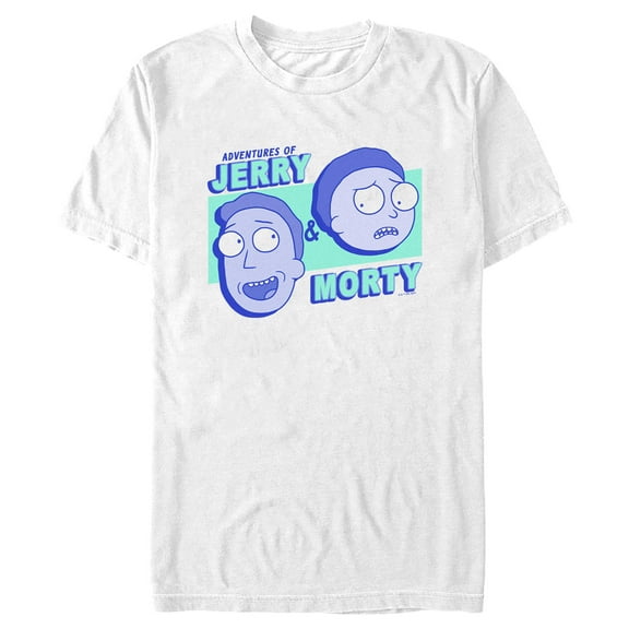 Men's Rick And Morty Adventures of Jerry & Morty  Graphic Tee White X Large