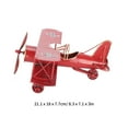 thumbnail image 4 of Retro Airplane Model Decor Large Vintage Metal Decorative Model Airplane Wrought Iron Aircraft Hanging Airplane Biplane Ornament for Christmas Photo Props Desktop Decoration Birthday Gifts, 4 of 9