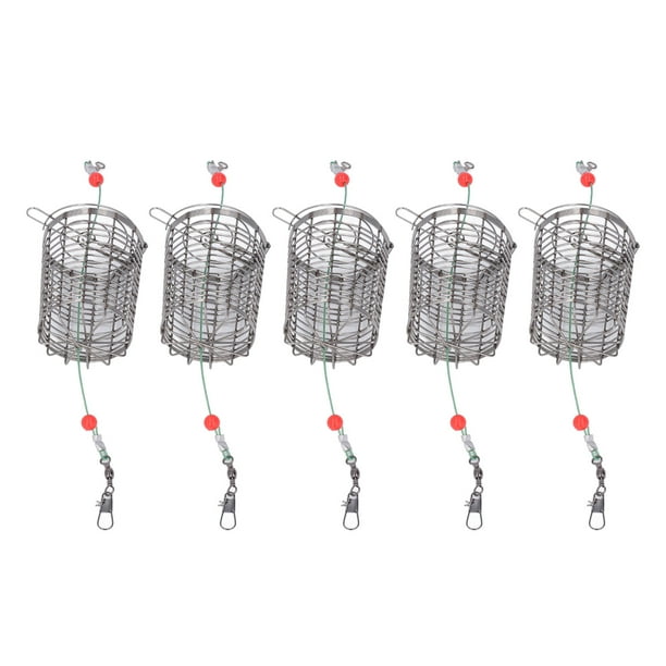 Jaula de Señuelo de Pesca, Alta Robustez Cebo de Ceba de Pesca Cesta Portátil 5 piezas para río para Cartas