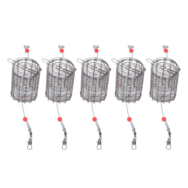 Cage à Leurres de Pêche, 5 Pcs Cages à Appâts de Pêche Mangeoire à Appâts de Pêche Cage à Appâts de Pêche Performance Puissante