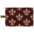 thumbnail image 4 of PKQWTM Beige Brown Floral French Fleur De Lis Dark Brown Book Cover Book Protector Book Sleeve Book Pouch Book Bag 6x9 inch, 4 of 4