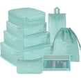 thumbnail image 7 of Packing Cubes for Travel, 8Pcs Travel Cubes Set Foldable Suitcase Organizer Lightweight Luggage Storage Bag, Light Blue, 7 of 7