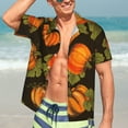 thumbnail image 7 of Pofeuu Orange Pumpkin Print Hawaiian Shirt for Men Sleeves Casual Button Down Summer Beach Dress Shirts T-Shirts,Large, 7 of 7