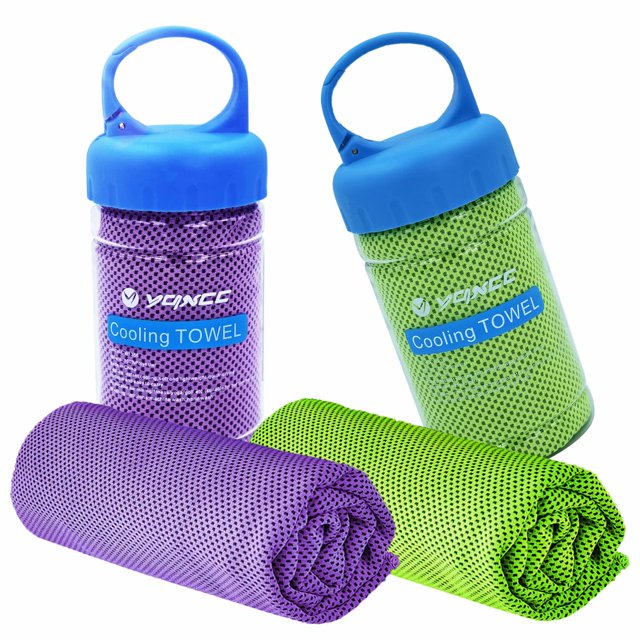 Toalla Refrescante Yqxcc | Paquete De 2 47"X12"" | Hielo Fresco Para El Cuello | Microfibra Suave Y Transpirable Chilly | Para Yoga, Golf, Gimnasio, Camping, Correr, Entrenamiento Y Más Actividades