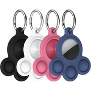 4 Pcs Silicone Case Compatible with Apple AirTag, Protective Case Compatible for Airtag GPS Tracker, Fit for Dog Cat