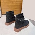 thumbnail image 3 of NECHOLOGY Botas Mujer Zapatos Botines mujer Botas de moda de tacón grueso con hebilla de cinturón de cabeza redonda de cuero de color sólido de estilo británico para mujer (Black, 7.5), 3 of 7