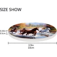 thumbnail image 4 of Coolnut Running Horses Painting Coaster, Drinks Round Absorbent Stone Set with Ceramic Stone and Cork Base, Tabletop Protection Mats and Cups Place for 2PCS Home Decor, 4 of 6