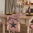 thumbnail image 2 of Table Runners 90 Inches Long Dress Scarves, Texas Star Farmhouse Farmhouse Coffee/Dining/Kitchen Table Runner for Living Room, Rustic Red Plaid Berry Wooden 13x90 Inch, 2 of 9