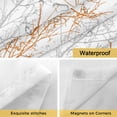thumbnail image 4 of Orange Gray No Hook Shower Curtain with Snap in Liner, Pastoral Botanical Branch Aesthetics Double-Layer Waterproof Fabric Shower Curtains for Bathroom Hotel Bathtub, Mesh Top 60"x72", 4 of 9