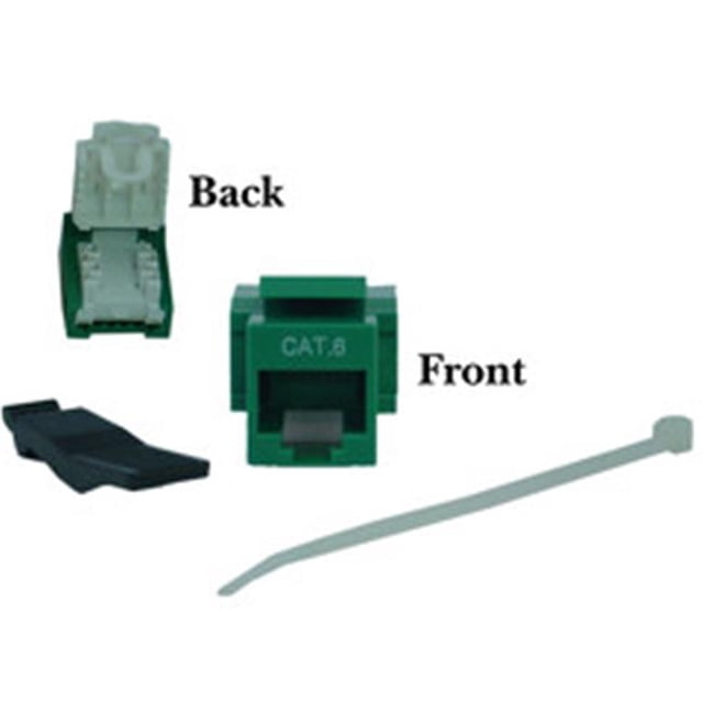 Cat6 Keystone Jack Green Toolless RJ45 Female