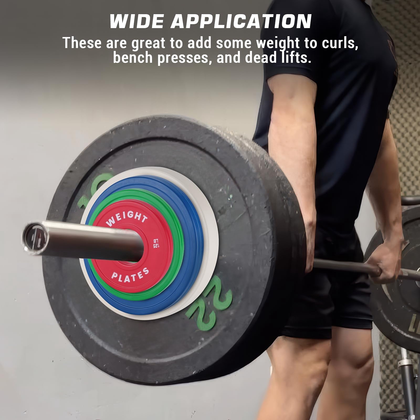 QinaQin 5-Pound Fractional Barbell Plates, 2 Plates Per Set, Color-Coded Rubber-Coated, Suitable for 2-Inch Olym-pic Barbells