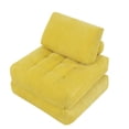 thumbnail image 6 of Leumius Folding Sofa Bed,Corduroy Fabric Convertible Sleeper Sofa Chair with Back Support and Pillow,Boneless Foldable Mattress Futon Chair Bed Floor Sofa for Living Room Bedroom,Yellow, 6 of 11