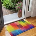 thumbnail image 2 of Colorful Rainbow Checkered Pattern Door Rugs,Washable Non Slip Door Mats Indoor,Decorative Door Mats,Entry Mat Indoor for Entrance,Bedroom,Kitchen,Bathroom,17"x30", 2 of 6