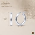 thumbnail image 5 of Amberta Women 925 Sterling Silver Chunky Hoop Earrings: Textured Hoop Earrings 15 mm, 5 of 6