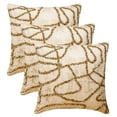 thumbnail image 3 of The HomeCentric Decorative Throw Pillow covers Gold Pack of 2, 14"x14" (35x35 cm) Jacquard Foil, Bead, Sequins, Hand Embroidery Pillowcase, Abstract Modern Style - Liquid Gold, 3 of 4