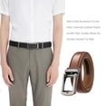 thumbnail image 4 of sweethay Cinturón de cuero para hombre, cinturones de trinquete formales, accesorio de moda, faja, diario, correa de viaje de negocios para Cinturones Café sweethay AP012266-02, 4 of 6