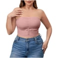 thumbnail image 2 of Wiyuqeen Plus Size Bandeau Tops for Women with Front Closure Strapless Sporty Tube Tops Solid Wireless Bralettes Bras, 2 of 8