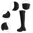 thumbnail image 5 of Mepaouo Women Black Thigh High Boots Platform Lug Sole Over The Knee Boot Stretchy Pull On Winter Shoes, 5 of 7