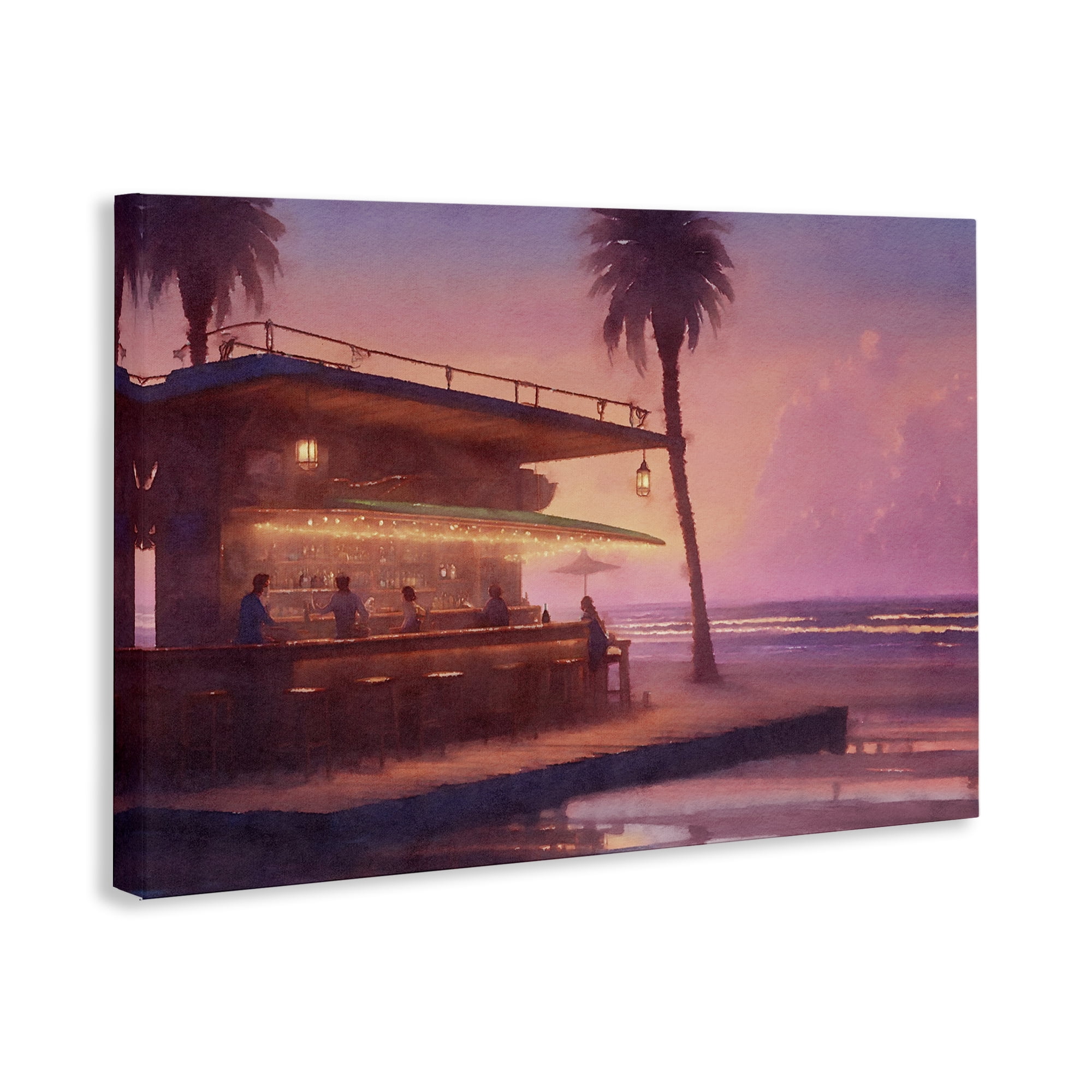 Stupell Industries Vivid Tropical Sunset Nautical & Beach Painting Wrapped Canvas Art Print Wall Art, 24 x 16