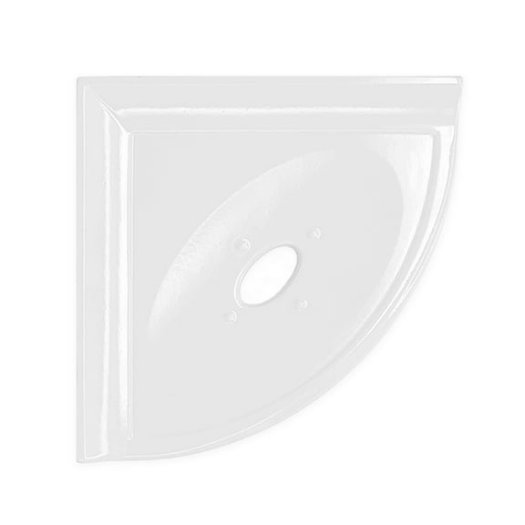 Questech Decor Shower Shelf, 5" Metro Flatback Soap Dish, Bright White Polished