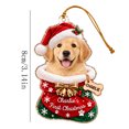 thumbnail image 3 of Christmas Acrylic Dog Ornament, 2D Flat Hanging Tree Pendant, Xmas Window Party Home Decor Use, 3 of 6
