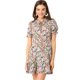 thumbnail image 1 of Vestido De Manga Abullonada Corta De Gasa Con Pajarita Floral Con Volantes Para Mujer Rosa brillante XS, 1 of 6