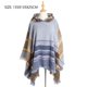 thumbnail image 2 of Chal con capucha a cuadros para mujer, manta, poncho, sudadera con capucha, chal con borlas, 2 of 5
