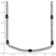 thumbnail image 2 of 925 Sterling Silver Rhodium Plated Polished Blue and White Cubic Zirconia Necklace 17 Inch Pendant Necklace for Women, 2 of 2