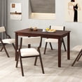thumbnail image 4 of Gymax 48'' Wooden Dining Table for 4 People w/ Rubber Wood Legs Rectangular Table Cherry, 4 of 10