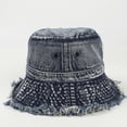 thumbnail image 4 of Denim Bucket Hats for Women Wide Brim Sun Hats for Women Jean Fishing Hats UV Protection Sun Cap Spring Summer Outdoor, 4 of 9