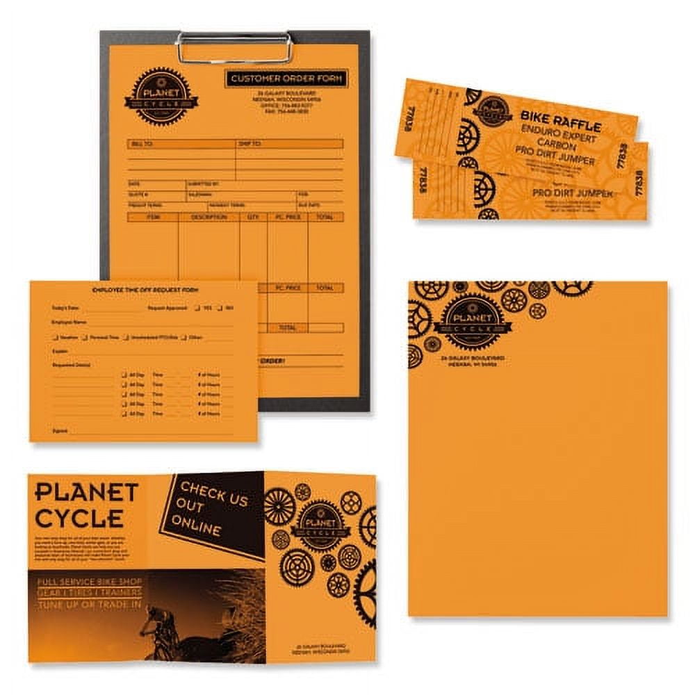 Color Paper, 24 lb Bond Weight, 8.5 x 11, Cosmic Orange, 500/Ream | Bundle of 10 Reams
