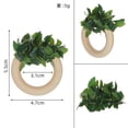 thumbnail image 2 of Zhuge Hebilla de servilleta de planta verde de simulación, decoración de mesa de comedor para el hogar, anillo de servilleta de cuerda de cáñamo de eucalipto, 12 piezas (color madera natural), 2 of 3