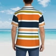 thumbnail image 4 of Disketp Hawaiian Shirts For Men,Colorful Pastel Stripes Print Mens Casual Short Sleeve Button Down Shirts Beach Shirt, 4 of 7
