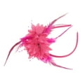 thumbnail image 4 of Unique Bargains 1 Pc Headband Flower Feathers Hair Accessories for Women Rose Red, 4 of 5