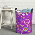 thumbnail image 5 of Goofa Peace Love and Dove Flower Power Printed Circular Hamper,Laundry Basket with Handles,Storage Baskets Foldable,Large Capacity Laundry Hamper-Medium, 5 of 8