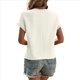 thumbnail image 2 of Tops de Verano para Mujer, Moda Informal, Color Sólido, Cuello Redondo, Encaje, Corta, Blusas Clásicas de Calle, , Talla S, 2 of 7