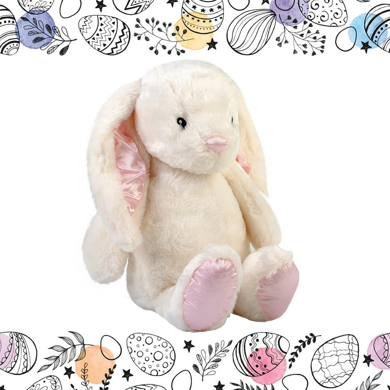 Bunny Stuffed Animal Rabbit Plush Toy Floppy Long Eared White Brynn Rabbit by Weupe 17 inches