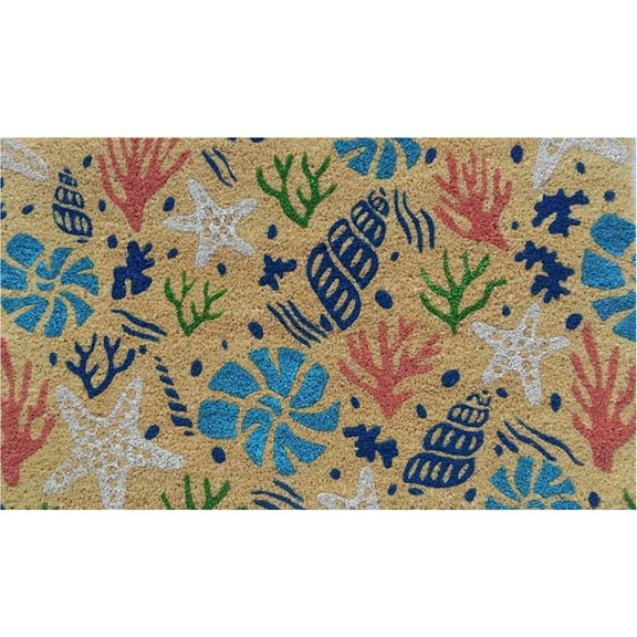 Briarwood Lane Summer Coir Doormat 30x18 Scattered Shells For Summer Coir Doormat