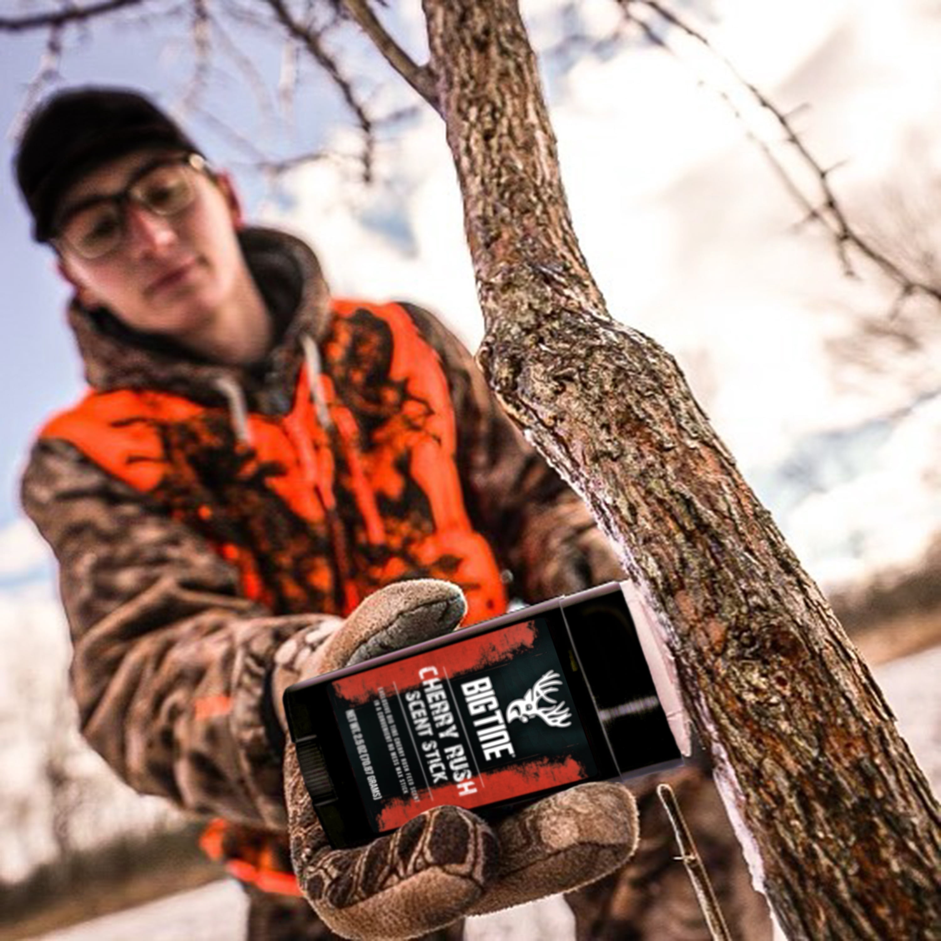 Big Tine Cherry Rush Long-Lasting Deer Scent Wax Stick, Handheld Cover Attractant, 2.5 oz, 1 Ct