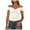 White, variant on Women Summer Twist Knot Front Off-the-Shoulder Tank Top – Cap Sleeve Slim Fitted Going Out Shirt for Y2K Outfits