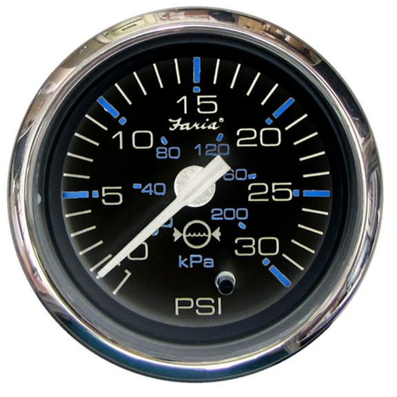 Faria 13712 Chesapeake Stainless Steel Water Pressure Gauge Kit (30 PSI) - 2", Black