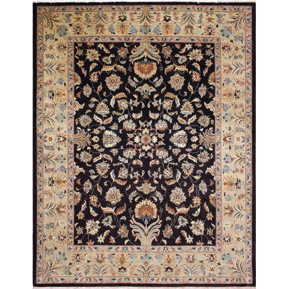 noori rug n3812 peshawar kefaya area rug 9'0" x 11'9" brown/beige